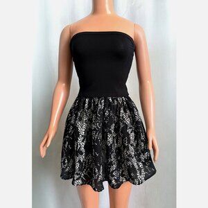 Black top & chiffon skirt with lace print on it. For My Size Barbie Doll. New